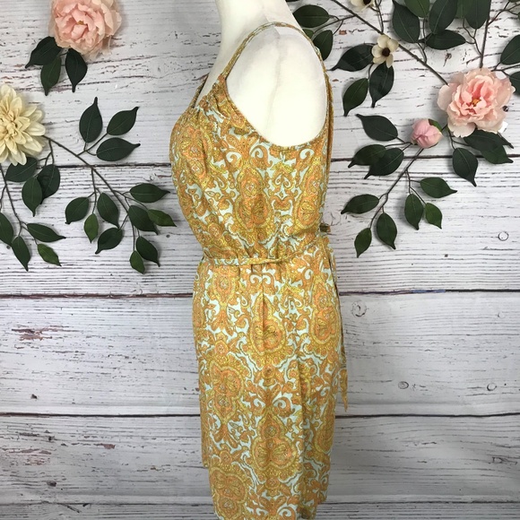 J.Crew Factory Size S Paisley Print Orange Dress - Picture 4 of 4